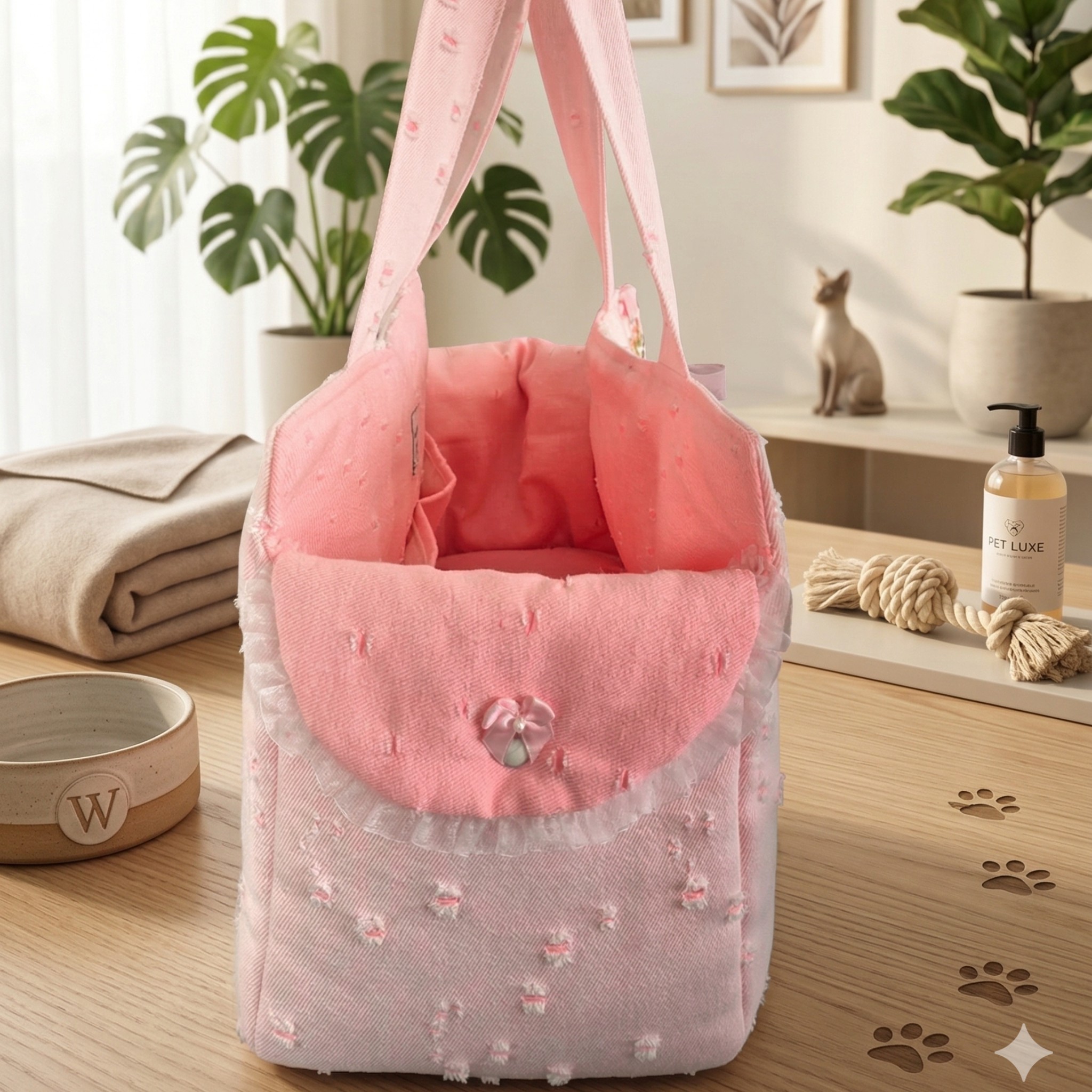 Denim Pink Tote Bag